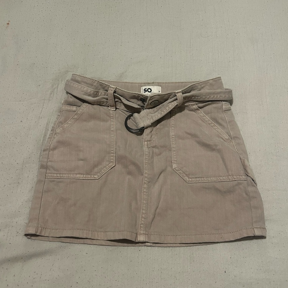 SO Beige Mini Skirt with Belt